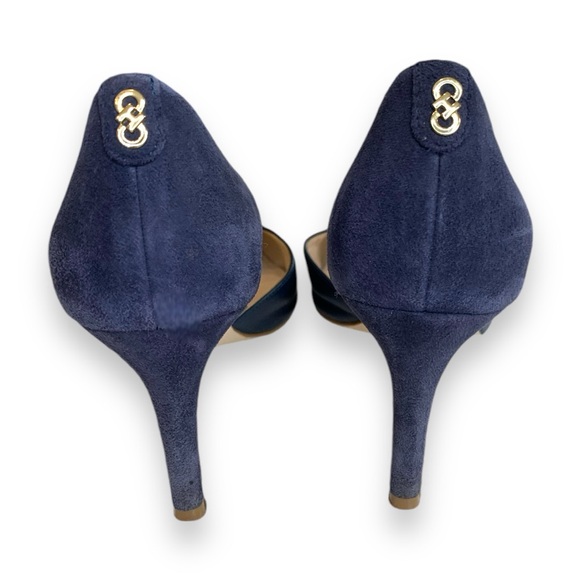 COLE HAAN NAVY BLUE RENDIN II LEATHER/SUEDE PUMP HEEL. WOMEN’S SIZE 7 - Picture 5 of 6